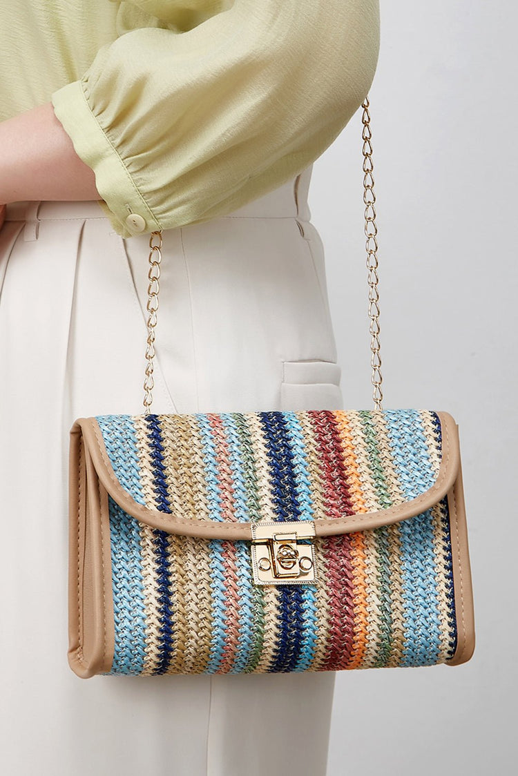 Azariah Striped Crochet Flapped Bag - Forbes outlet’s