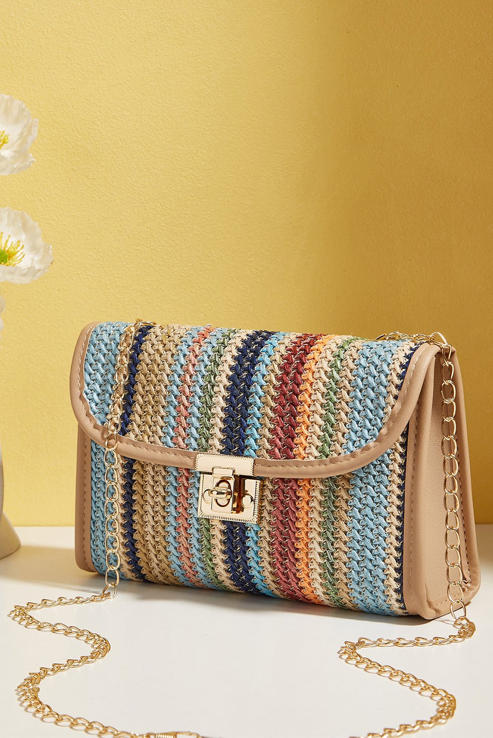 Azariah Striped Crochet Flapped Bag - Forbes outlet’s