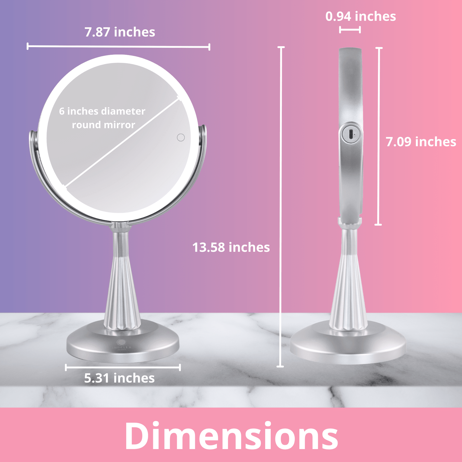Lily InBella Premium LED Vanity Mirror with 360 Adjustable Rotation Lily InBella LED Vanity Mirror – Adjustable Light & 360° Rotating - Forbes outlet’s