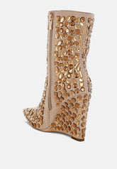 Trend Titan Diamante Slim Wedge Heel Boots - Forbes outlet’s