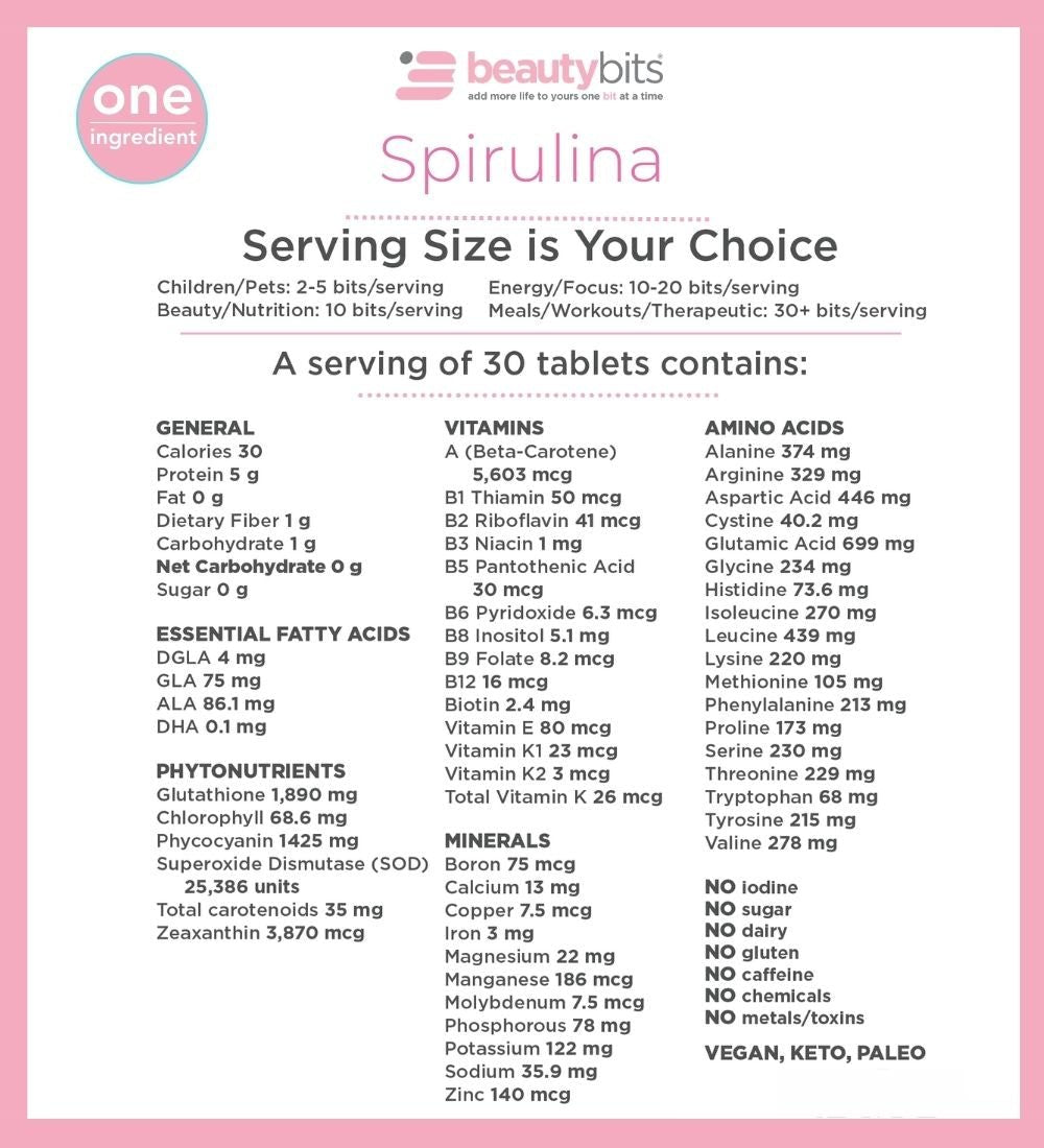 spirulina algae supplement large bag BEAUTYbits® Spirulina | Large Bag - Forbes outlet’s