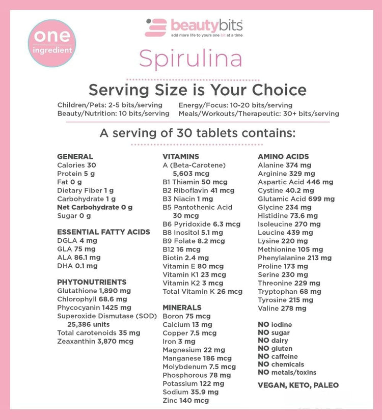 spirulina algae supplement large bag BEAUTYbits® Spirulina | Large Bag - Forbes outlet’s