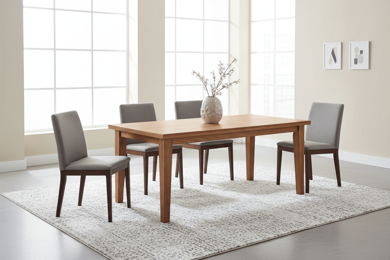 Heavy-Duty Electric Height-Adjustable Solid Wood Dining Table Set of 4 with Chairs - Forbes outlet’s