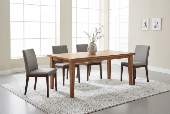 Heavy-Duty Electric Height-Adjustable Solid Wood Dining Table Set of 4 with Chairs - Forbes outlet’s