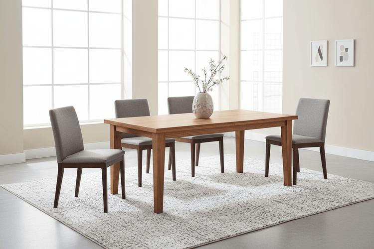 Heavy-Duty Electric Height-Adjustable Solid Wood Dining Table Set of 4 with Chairs - Forbes outlet’s