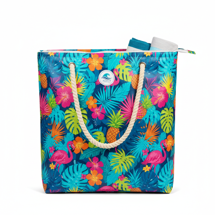 Waterproof Beach Tote Bag – Large Tropical Print - Forbes outlet’s