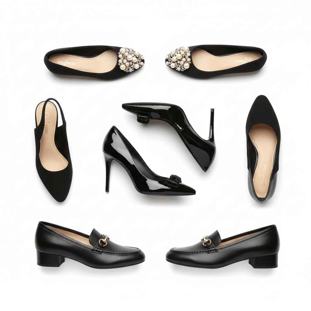 Ladies Classic Black Flat Shoes - Forbes outlet’s