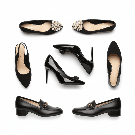 Ladies Classic Black Flat Shoes - Forbes outlet’s