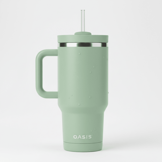 40oz Insulated Tumbler – Stainless Steel with Handle & Straw - Forbes outlet’s