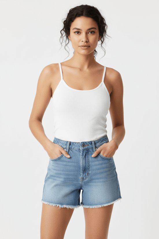 Denim Shorts & White Tank Top SetSummer Denim Shorts & White - Forbes outlet’s