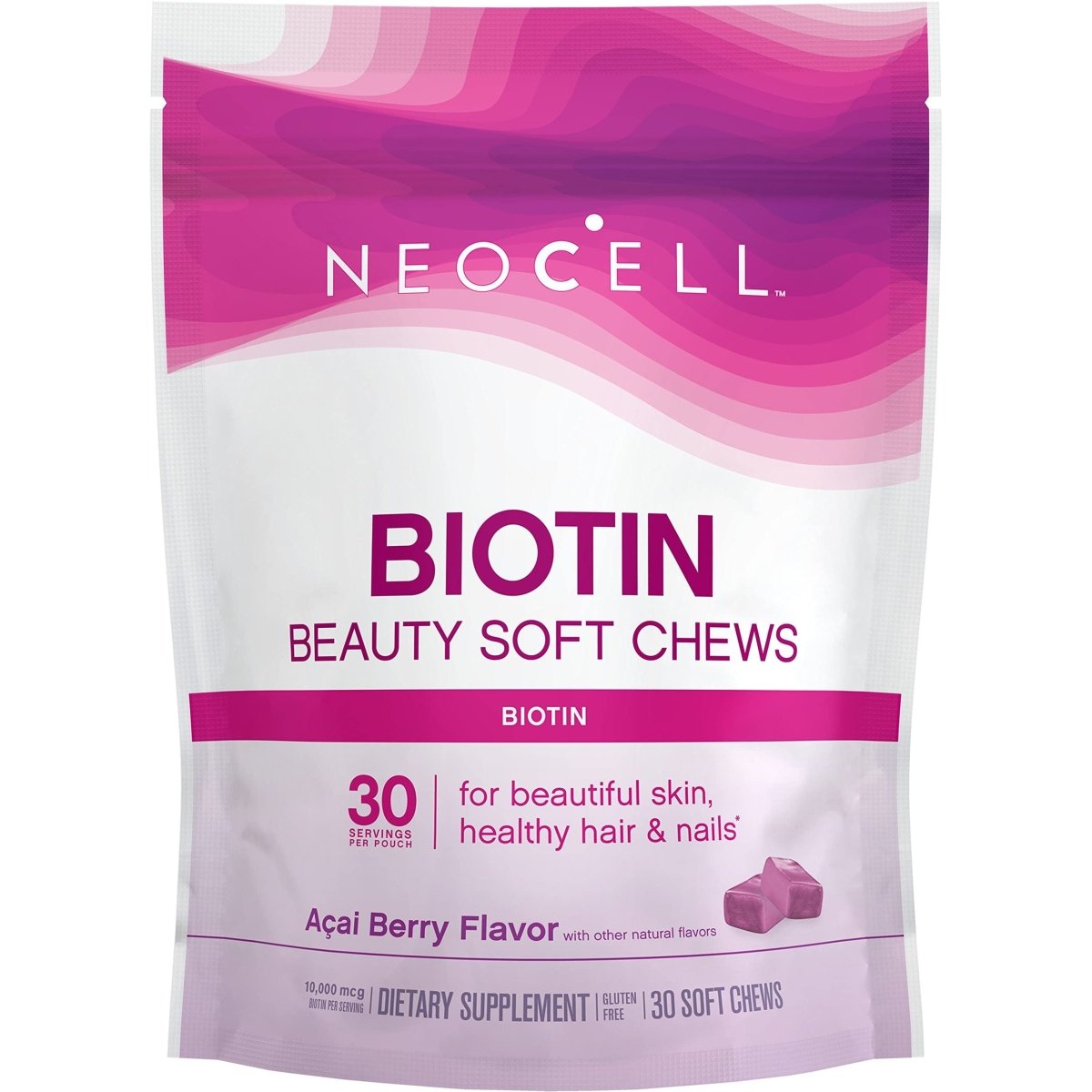 NeoCell Biotin Beauty Soft Chews - Acai Berry Flavor - 30 Count - Forbes outlet’s