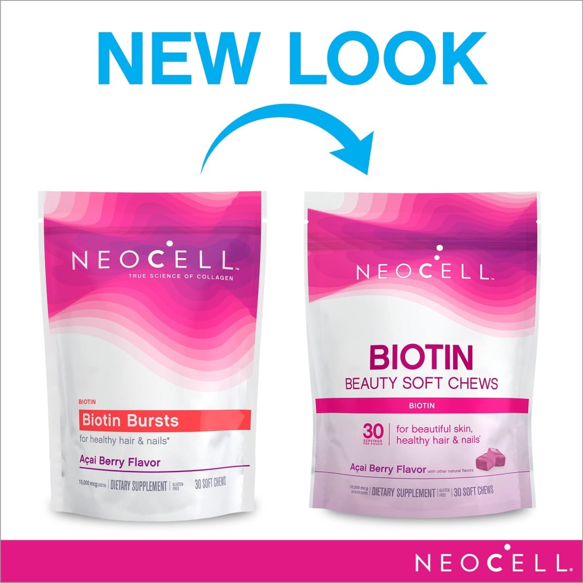 NeoCell Biotin Beauty Soft Chews - Acai Berry Flavor - 30 Count - Forbes outlet’s