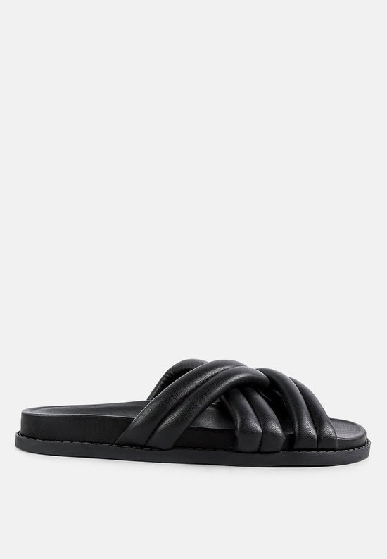Tora Quilted Strap Slider Flats - Forbes outlet’s