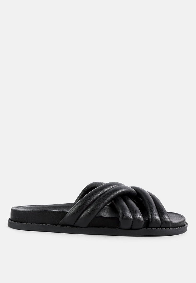 Tora Quilted Strap Slider Flats - Forbes outlet’s