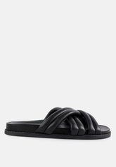 Tora Quilted Strap Slider Flats - Forbes outlet’s
