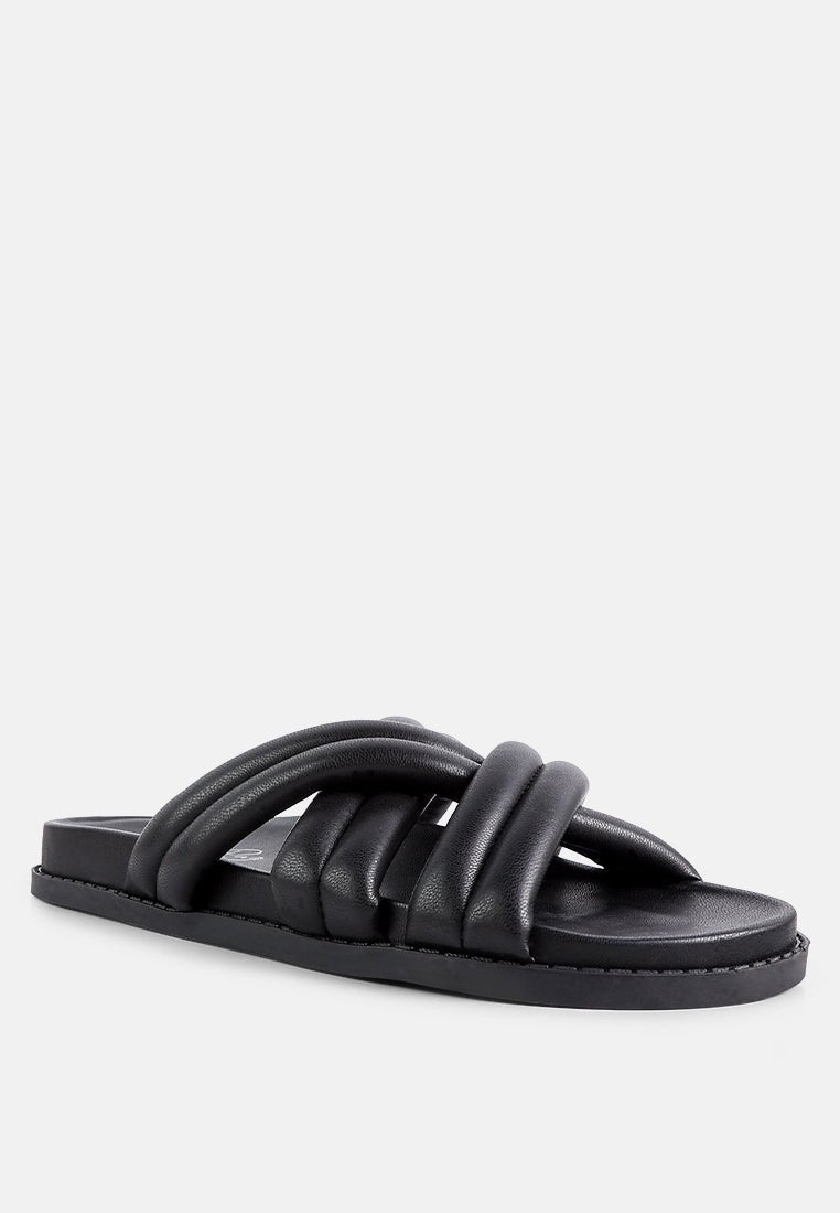 Tora Quilted Strap Slider Flats - Forbes outlet’s