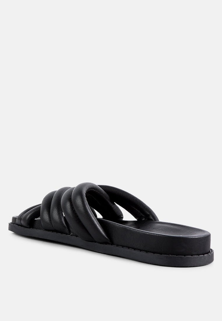Tora Quilted Strap Slider Flats - Forbes outlet’s